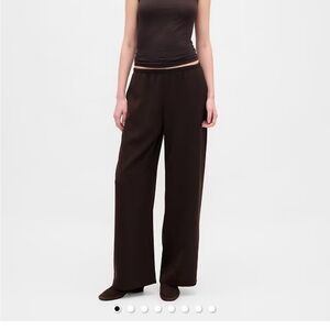 Gap NEW easy wide leg pants chocolate brown petite large